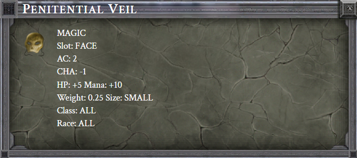 PENITENTIAL VIEL item card